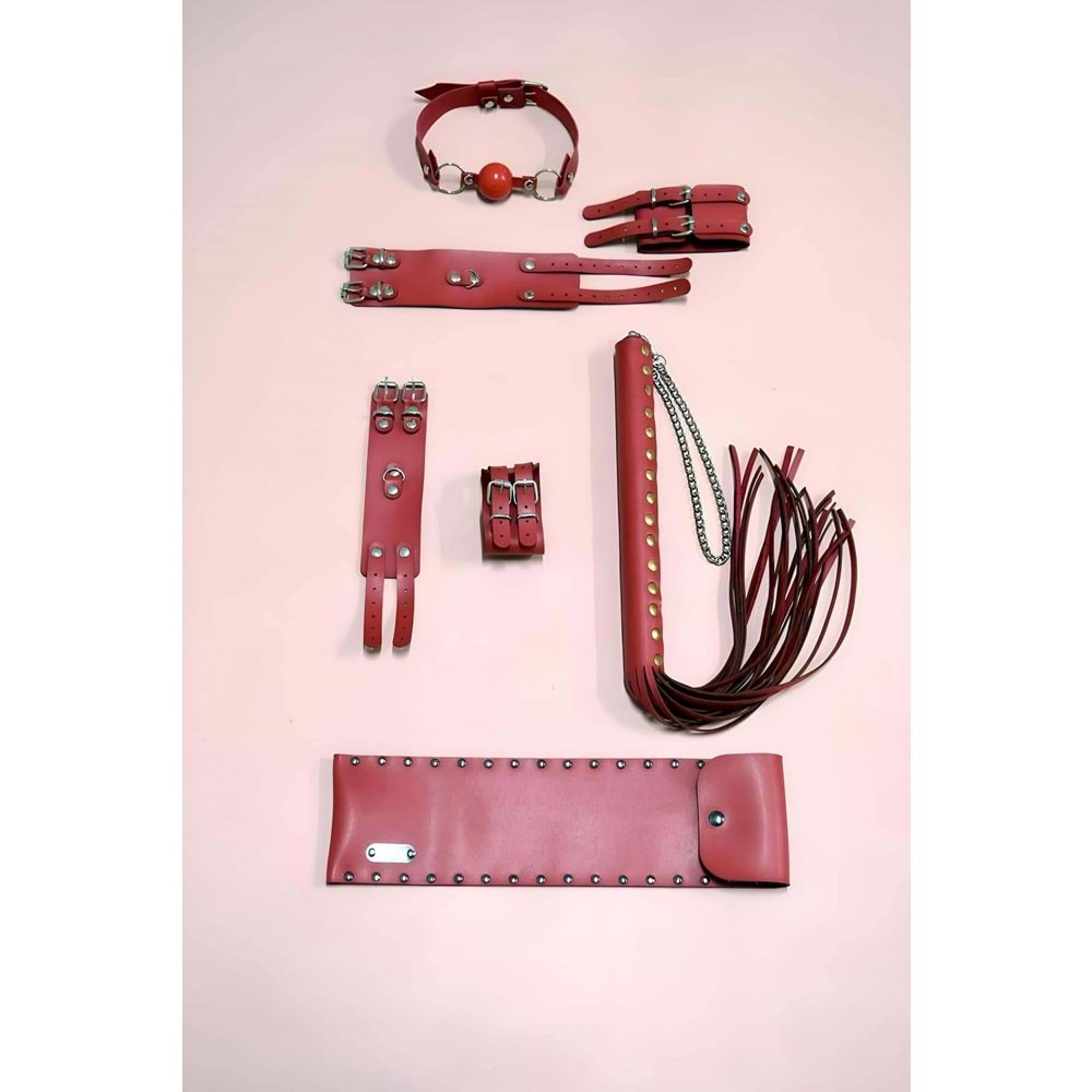 Kırbaç Kelepçe Takım 4'lü Set El- Ayak Kelepçesi, Kırbaç,Ağız Topu