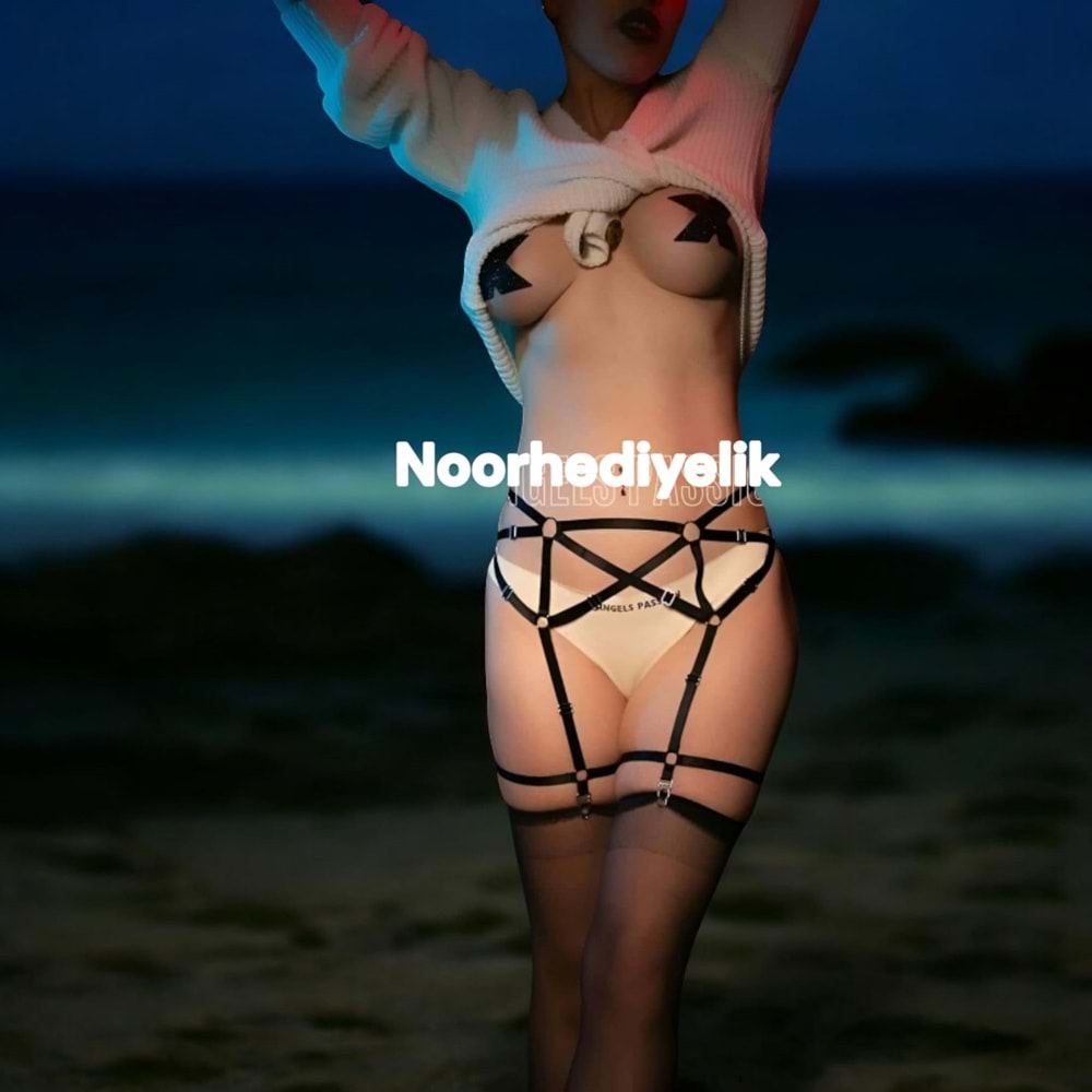 Köprü Detaylı Elastik Seksi Jartiyer Harness Kırmızı 2XL/3XL