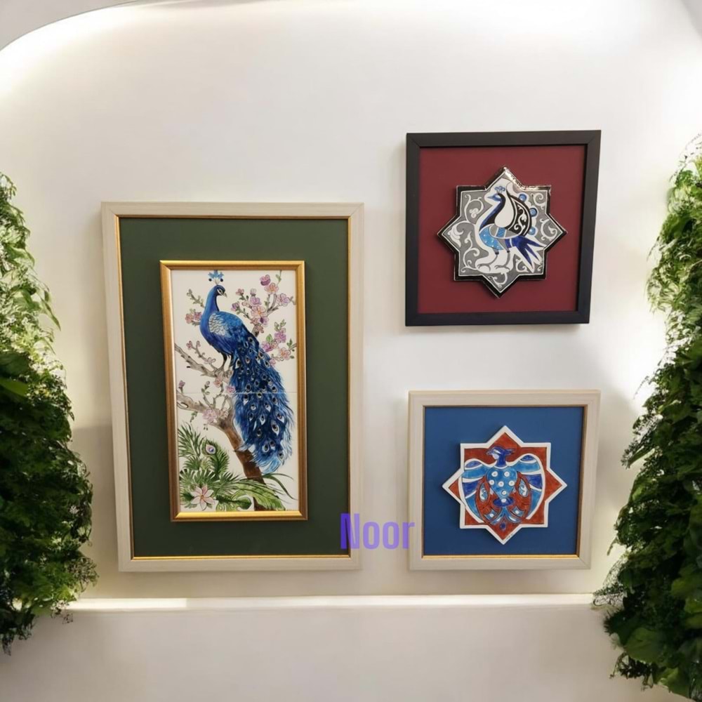 Ela Boyaması Seramik 30x30 Ebatlarında Anka Kuşu Figürü