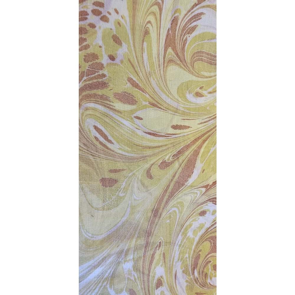 Kahverengi Üzerine Turuncu Çiçekli İpek Fular