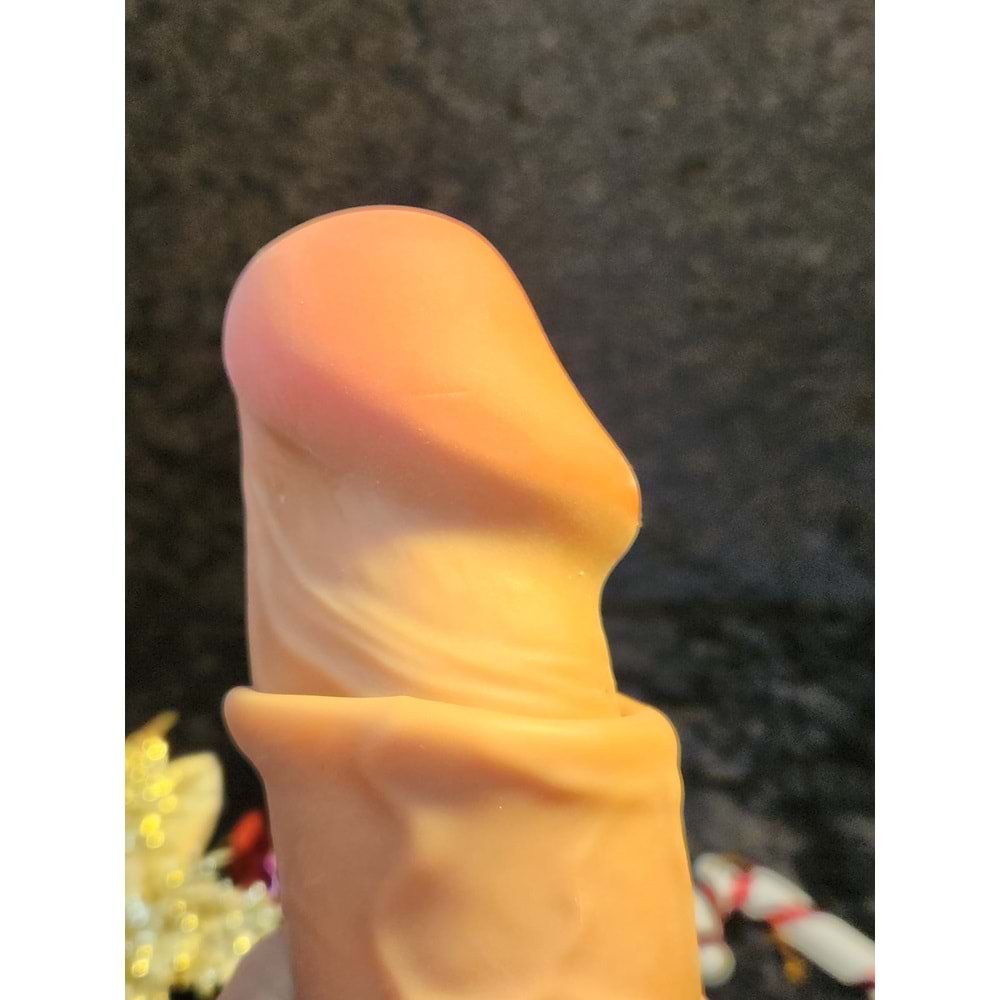 Kıkırdaklı Realistik Penis Damarlı Dildo 20.6 cm Kayan Cilt Serisi