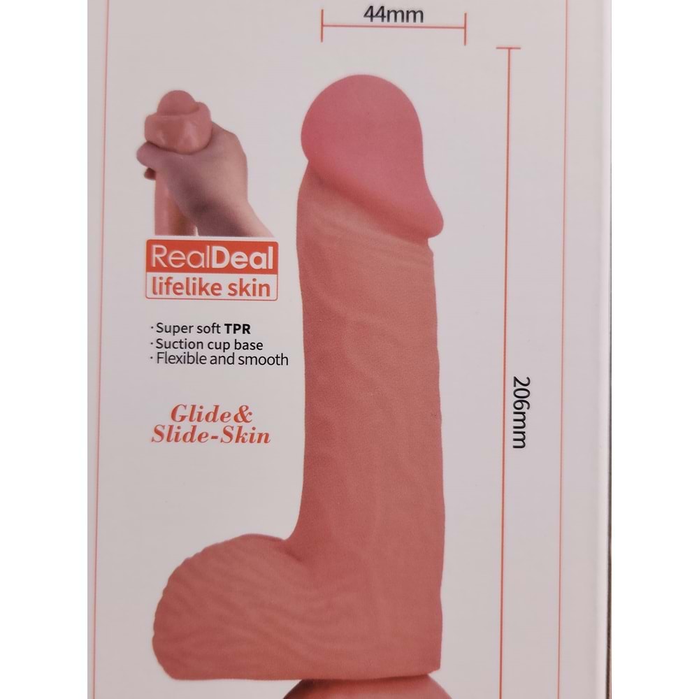 Kıkırdaklı Realistik Penis Damarlı Dildo 20.6 cm Kayan Cilt Serisi