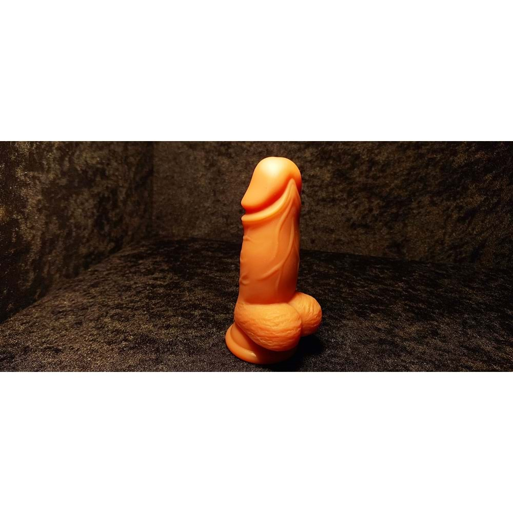 Aipao 14 cm Çift Katmanlı Güçlü Vantuzlu Anal Vajinal Penis Dildo