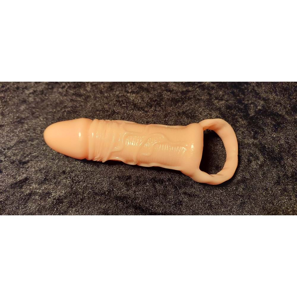 Breyden 16 cm Uzatmalı 3 cm Dolgulu Testis Halkalı Penis Kılıfı