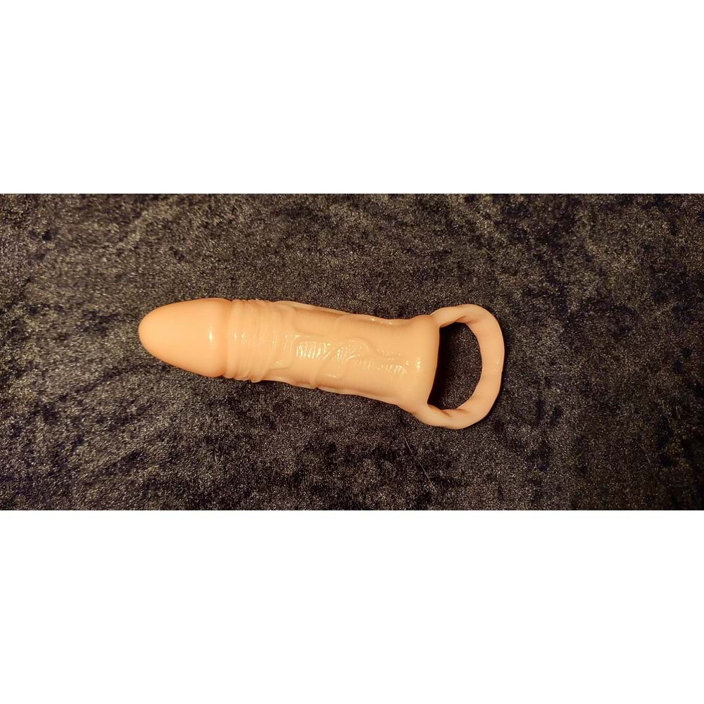 Breyden 16 cm Uzatmalı 3 cm Dolgulu Testis Halkalı Penis Kılıfı