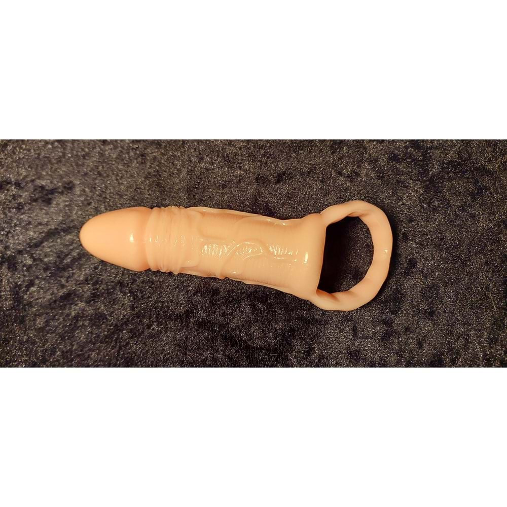 Breyden 16 cm Uzatmalı 3 cm Dolgulu Testis Halkalı Penis Kılıfı