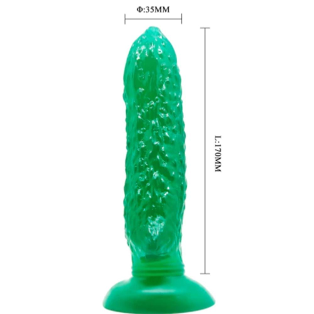 Passionate Fruit 17 cm Vantuzlu Jel penis Anal Dildo Salatalık