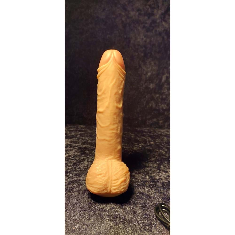 USB Şarjlı 21 cm Klitoris Uyarıcılı Penis Vibratör