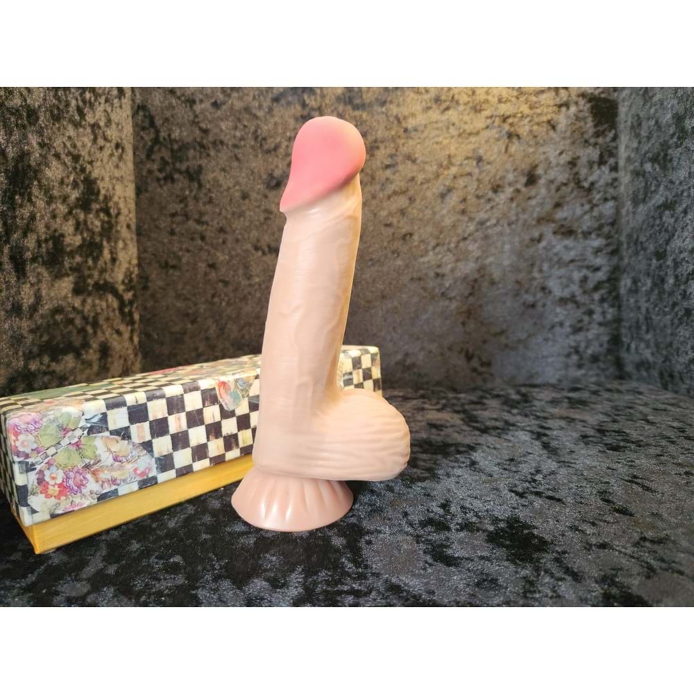 Kıkırdaklı Gerçek Cilt Yapısında Dev Dildo Penis 26 cm