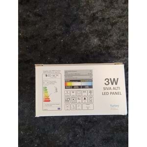 3W SIVA ALTI LED PANEL 3000k GÜN IŞIĞI