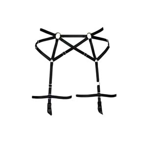 Köprü Detaylı Elastik Seksi Jartiyer Harness Kırmızı 2XL/3XL