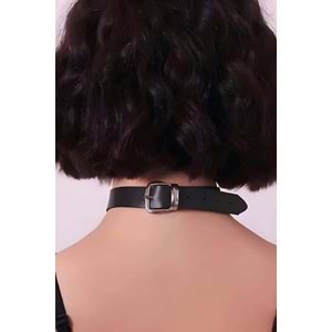 Püsküllü Deri Tasma, Deri Choker, Püskül Detaylık Şık Choker