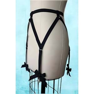 Fiyonklu Esnek Seksi Jartiyer Harness L/XL