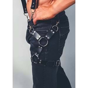 Bacağı Saran Seksi Deri Harness 2XL/3XL