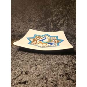 Selçuklu Desen Tavuz Kuşu Modeli El Boyama Seramik Kase