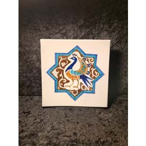 Selçuklu Desen Tavuz Kuşu Modeli El Boyama Seramik Kase