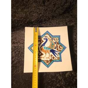 Selçuklu Desen Tavuz Kuşu Modeli El Boyama Seramik Kase