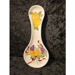 Üzüm ve Limon Desenli El Boyaması Kaşıklık