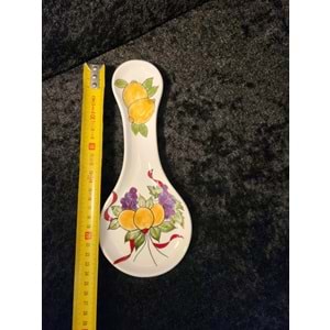 Üzüm ve Limon Desenli El Boyaması Kaşıklık