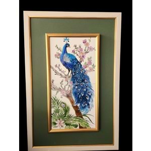 El Yapımı Seramik Tavuş Kuşu Model 60x40 cm