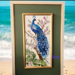 El Yapımı Seramik Tavuş Kuşu Model 60x40 cm