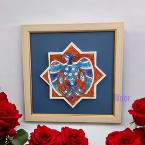 Ela Boyaması Seramik 30x30 Ebatlarında Anka Kuşu Figürü