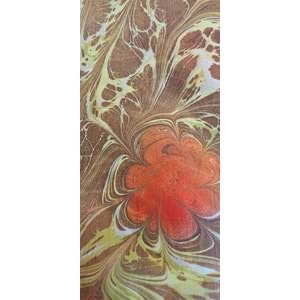 Kahverengi Üzerine Turuncu Çiçekli İpek Fular