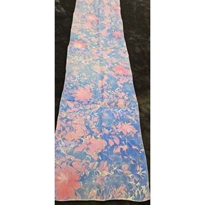 Lacivert Üzerine Gül kurusu Ebru İpek Fular