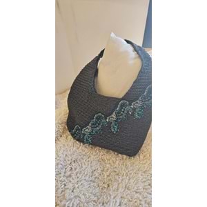 Füme Üzeri Nakışlı Şık Çanta