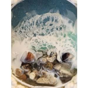 Deniz Dalgası Efektli Epoksi El Yapımı Makrome Örme Buzdolabı Magneti