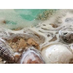 Deniz Dalgası Efektli Epoksi El Yapımı Makrome Örme Buzdolabı Magneti