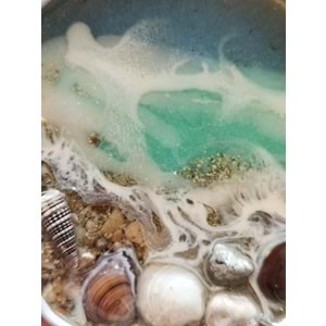 Deniz Dalgası Efektli Epoksi El Yapımı Makrome Örme Buzdolabı Magneti