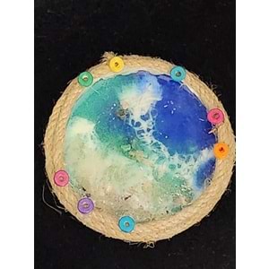 Deniz Dalgası Efektli Epoksi El Yapımı Buzdolabı Magneti