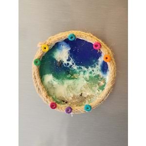 Deniz Dalgası Efektli Epoksi El Yapımı Buzdolabı Magneti