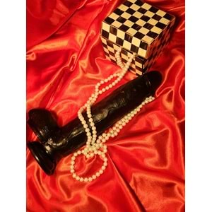 King Size Zenci Realistik Uzun Kalın Penis Et Dokusu Dildo 30 cm