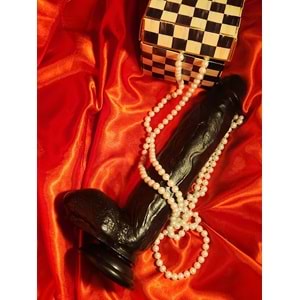 King Size Zenci Realistik Uzun Kalın Penis Et Dokusu Dildo 30 cm