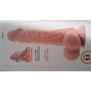 Titreşimli 24 cm Kıkırdaklı Realistik Penis Damarlı Dildo