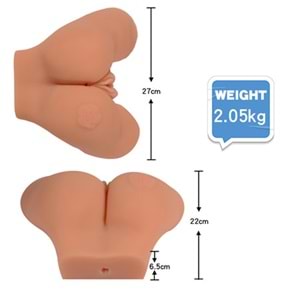 Büyük Tam Boy 2 İşlevli Realistik Titreşimli Bayan Kalça Girl Ass