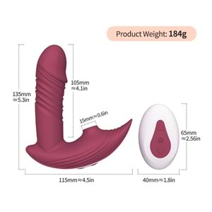 Modern Emişli Hareketli Giyilebilir Vibratör Kırmızı