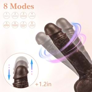 Uzaktan Kumandalı Gerçekçi Dildo Vibratör Siyahi