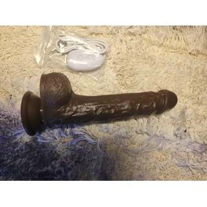 Uzaktan Kumandalı Gerçekçi Dildo Vibratör Siyahi