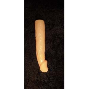 Big 6cm Dolgulu Realistik Penis Kılıfı Uzatmalı Prezervatif Dildo