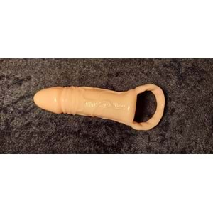 Breyden 16 cm Uzatmalı 3 cm Dolgulu Testis Halkalı Penis Kılıfı