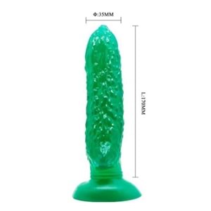 Passionate Fruit 17 cm Vantuzlu Jel penis Anal Dildo Salatalık