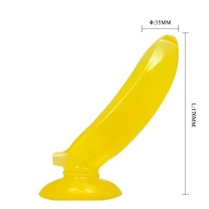 Passionate Fruit 17 cm Güçlü Vantuzlu Jel Penis Anal Dildo - MUZ