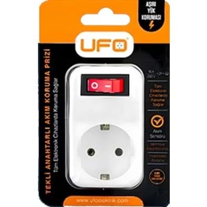 Ufo Tekli Anahtarlı Akım Koruma Prizi