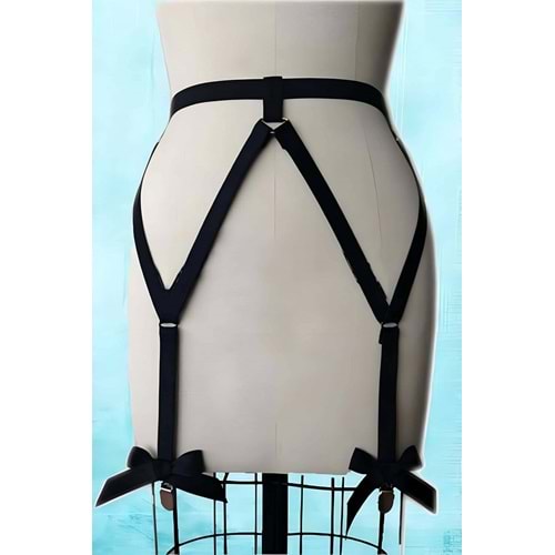 Fiyonklu Esnek Seksi Jartiyer Harness L/XL