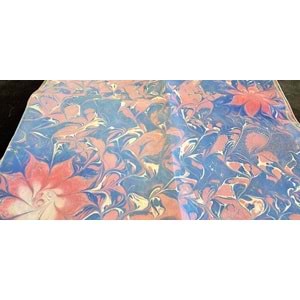 Lacivert Üzerine Gül kurusu Ebru İpek Fular