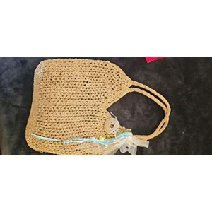 Camel Rengi Tül Süslemeli Şık Çanta