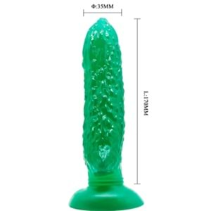 Passionate Fruit 17 cm Vantuzlu Jel penis Anal Dildo Salatalık